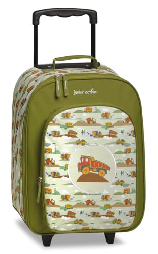 Noey & Lou Kinderkoffer Trolley Rucksack Brustbeutel Koffer Kinder Jungen Mädchen Fabrizio Weichgepäck (M1 Grün, M1)