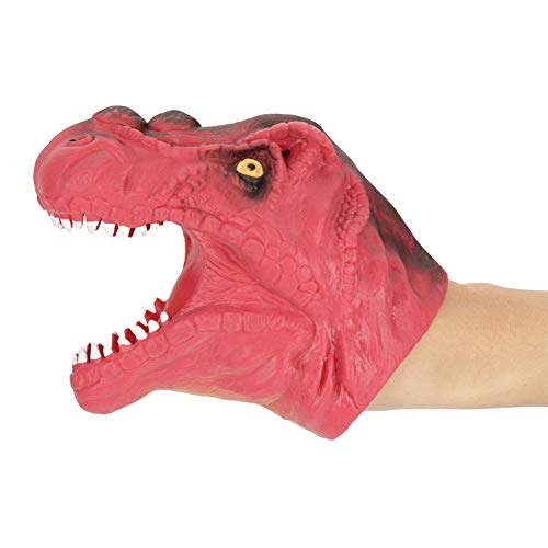 Handpuppen Dinosaurier Tyrannosaurus Realistische Gummi Spielzeug Tier Figur Geshenke für Kinder(Rot)