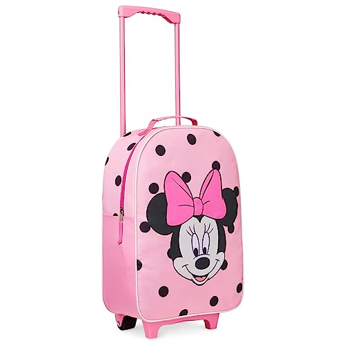 Disney Stitch Kinderkoffer Mädchen Jungen - Trolley Handgepäck Reisekoffer Kinder mit Rollen Kabine Tasche für Urlaub Offizielle Stitch Fanartikel - 47x30x17cm (Rosa Minnie)