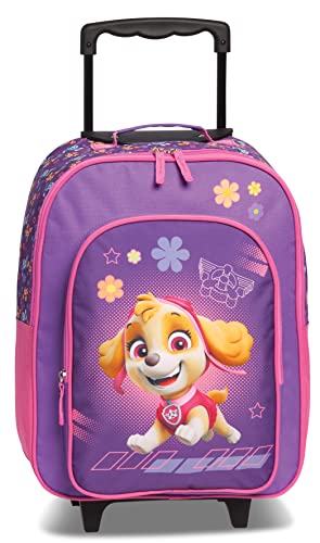 Fabrizio Paw Patrol Chase Marshall Skye Kinder Trolley Kinderkoffer Weichgepäck Polyester 32 x 42 x 16/21 cm Vol. 17 l (Lila Skye)