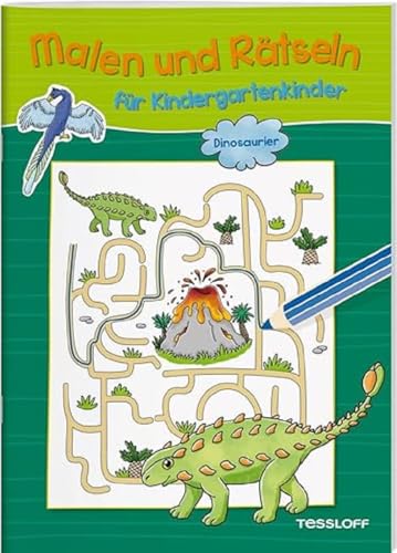 Malen und Rätseln für Kindergartenkinder. Dinosaurier / Coole Rätsel und Malbilder für Kinder ab 3 Jahren / Ein Must-Have für kleine Dino-Fans: ... für Kinder ab 3 Jahren (Rätsel, Spaß,...