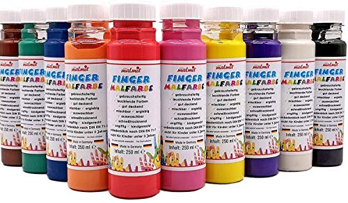 Werner Fingerfarbe 10 x je 250 ml Fingermalfarbe Set (250 ml)